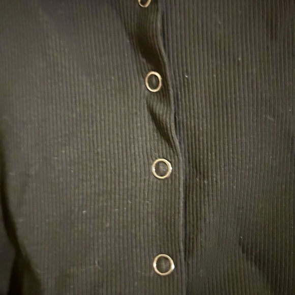 NWT Sezane ✨Exclusive Archives ✨ Black Buttoned Crop Tank Top - Picture 7 of 7